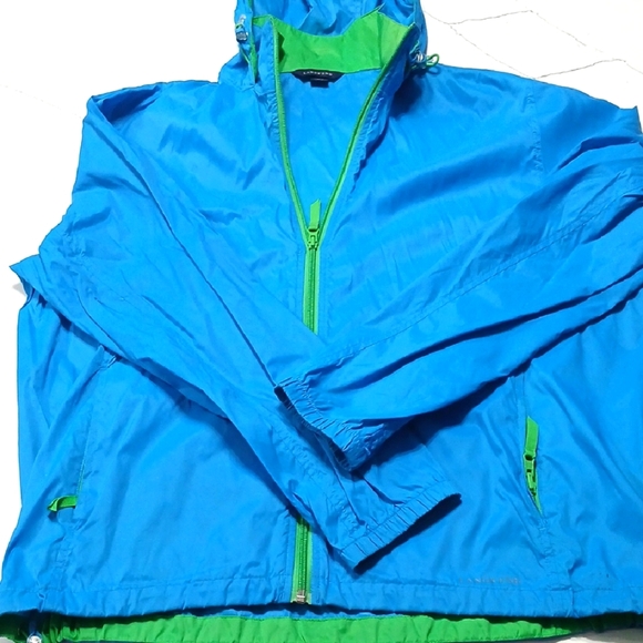 Lands' End Kids Blue and Green Raincoat - Picture 1 of 5